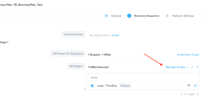 Manage Script Screen