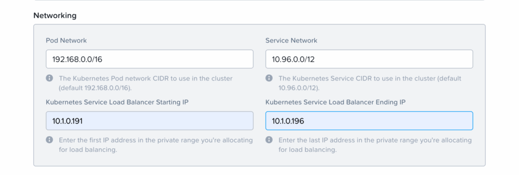NKP cluster network