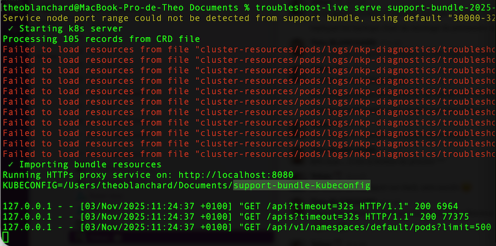 Support Bundle injection