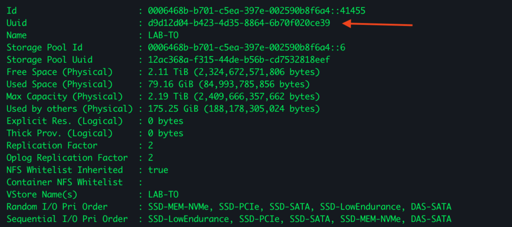 Container list output