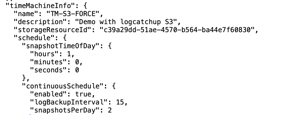 json S3 section